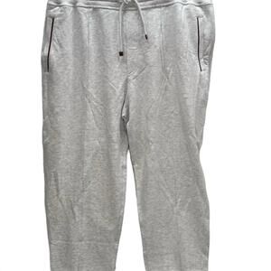 NEW BRUNELLO CUCINELLI men's techno cotton crete detail pants in gray